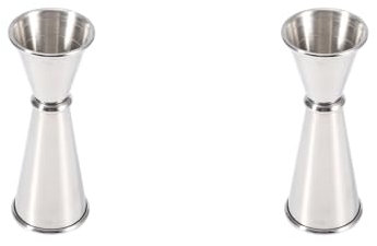 Qcwwy Jigger Doble de Acero de 2 Piezas, Jigger de Vino de 2 Oz y 1 Oz con Barra de Medidas, Taza Medidora, Jigger de Cóctel de Acero Inoxidable 304 para Barman