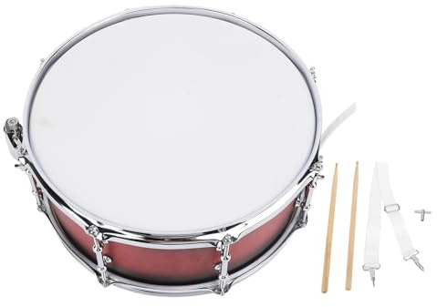 Snare Drum, 14 Zoll Snare Drum Kit 8 Lug Design Band Drum Snare White PET Drumheads Trommel mit Riemen und Drumsticks für Erwachsene Anfänger Marching Band