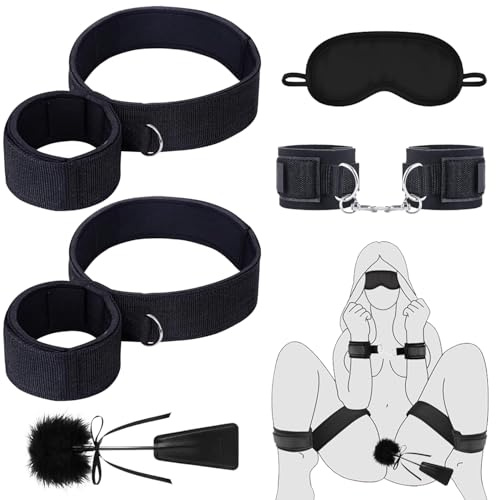 Juguetes Eróticos Ajuste Esposas Eróticos Para Pareja SM Kit Juguetes Eróticos para Pareja Sexuales Hombre Mujer Set Restraints Kits con Esposas Mascara para Principiantes