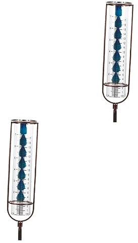 BESPORTBLE 2stücke Outdoor Regenmesser Mit Metallpflock Abnehmbarer Dekorativer Regenmesser Für Garten Und Terrasse Kapazität Farbverlauf Einfach Zu Reinigen Und Vielseitig Einsetzbar