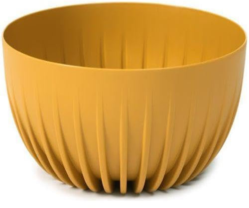 AKKIN Mira Standard Plastic Plant Bowl Pot 24cm Mustard Yellow Colour