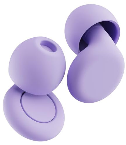 OPEIIN Ear Plugs for Sleep Purple - Flexible Silicone for Superior Hearing Protection, Ultra-Soft Reusable Noise-Reducing Earplugs for Sleep, Focus, Travel | Custom Fit with 8 Tips in XS/S/M/L | 28dB