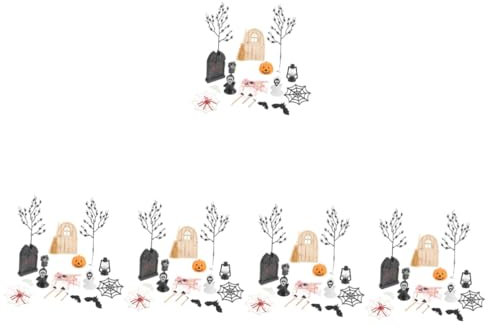 UKCOCO 5 Sätze Mini -Halloween -Requisiten Zubehör Puppe künstlich winzig Halloween-Miniatur-Landschaftsverzierungen Halloween-Szenenlayout Plastik