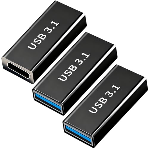 3 Pack Adaptador USB 3.1 a USB 3.0, Adaptador USB C Hembra A Hembra