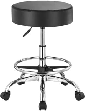JCXIOC Tabouret Roulant Tabouret Roulant Rond à roulettes, capacité de Charge 450 LB, Hauteur réglable, for Salon, Spa, Tatouage