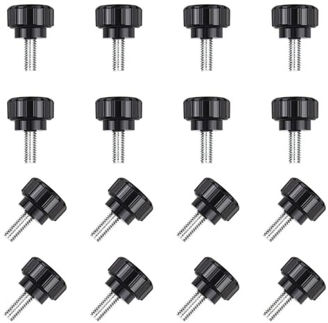 Xiedeai 16 Stück Rändelschrauben M4 x 10mm, Rändelmuttern aus Kohlenstoffstahl für VESA Monitorhalterung & Klemmknöpfe, metrische Gewindegriffschrauben für DIY, Montage, Befestigung und Zubehör