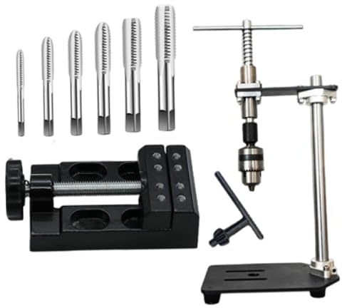 Jinhxofs Macchina Filettatrice Manuale Compatta Stabile Regolabile Uso Versatile Acciaio Robusto Adatta per Filettature Assemblaggi Riparazione Domestica, Style D