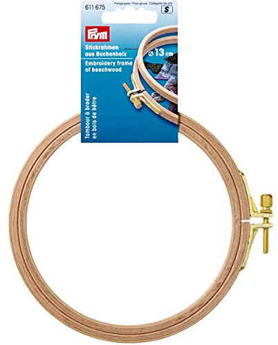 Prym - Prym Naturfarben (0.8x13cm) Buche Holz Stickerei Rahmen mit Messing Schrauben - 1 Stück, Beige