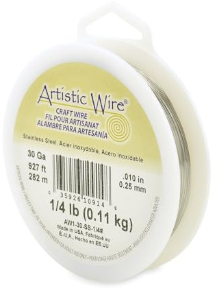 Artistic Wire, 30 Gauge Stainless Steel Craft Wire, 927 ft