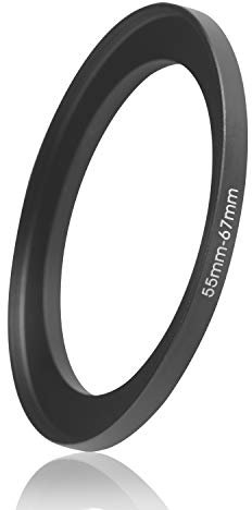 Step Up Filteradapter. Anillo Adaptador del Filtro Hecho de Aluminio. para Las Lentes de Todos los Fabricantes: Canon Sony Nikon Fujifilm Olympus Tamron Sigma Pentax (55mm – 67mm)