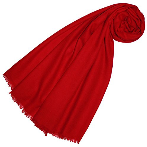 Lorenzo Cana Luxus damhalsduk rund handduk 100 % kashmir lätt mysig kashmirsjal kashmirduk kashmirpashmina enfärgad röd 7829911