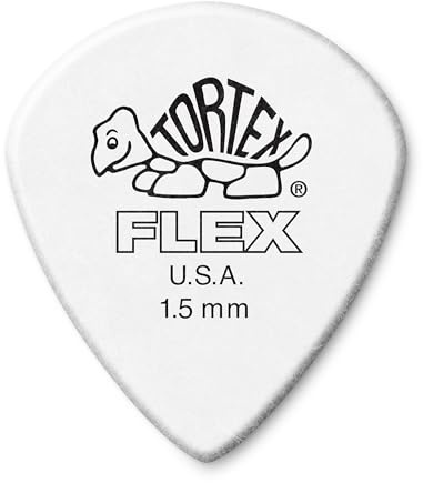 Jim Dunlop Tortex Flex Jazz III Gitarrenplektren, 1,5 mm, Weiß (468R1.50)