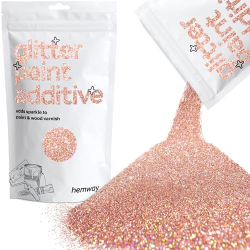 Rose Gold Holographic Glitter Paint Additive 100g for Adding Sparkle to Paints & Varnish | Paint Walls Sparkly Add to Emulsion, Acrylic or Lacquer Indoor | Hemway