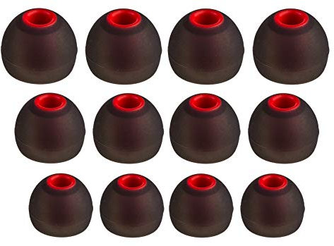 Xcessor Lot de 6 Paires (12 pièces) d'écouteurs Intra-Auriculaires de Rechange en Silicone S/M/L - Embouts de Rechange pour écouteurs Intra-Auriculaires Populaires Noir/Rouge