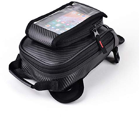 Motorrad Tankrucksack Wasserdichter PU Leder Motorrad Tasche mit Abnehmbare Fenster, Beintasche mit Starkem Magnet Regenschutz und Gurte Verbessern für Honda Yamaha Suzuki Kawasaki Harley (4L)