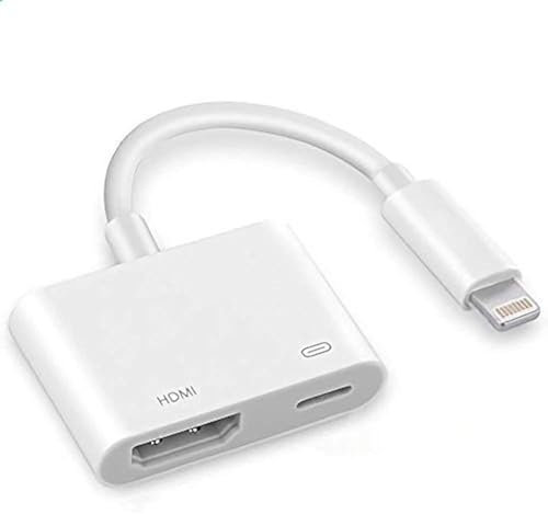 Adattatore digitale AV HDMI, Apple MFi certificato iPhone Lightning a HDMI connettore compatibile per iPhone 12/12 Pro 11 Pro/XS/XR/X/8 7 SE, iPad Pro Mini