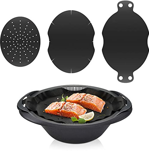 Siegvoll Carta da Forno Riutilizzabile Foglio di Cottura Durevole per Varoma Thermomix TM6 TM5 TM31 Set di 3 Pellicola per Forno Ecologico e Sostenibile Accessori per Thermomix