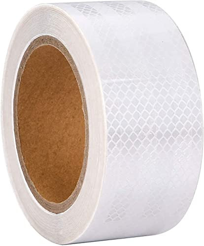 XFXIA Cinta Reflectante Adhesiva, Res Istente Al Aguapegatinas Reflectantes Cinta De Seguridad Autoadhesiva para Coche Camión Motocicleta Barco Bicicleta Remolque Camper (20M*5CM / 2 X 66ft, Blanca)
