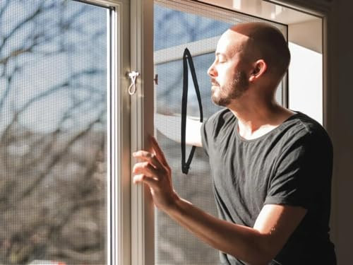 BKSAI Zanzariera lucernario con cerniera per finestre Zanzariera zanzariera Zanzariera finestra di accesso apertura per raggiungere attraverso lucernario (Nero, 130x150CM 1PCS)