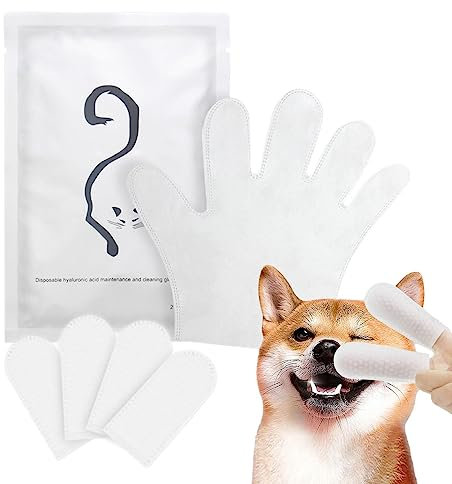 Guantes para el cuidado del pelaje, manoplas con champú para gatos sin enjuague, lavado para gatos, toallitas húmedas para mascotas, guante lavado para mascotas, guante baño