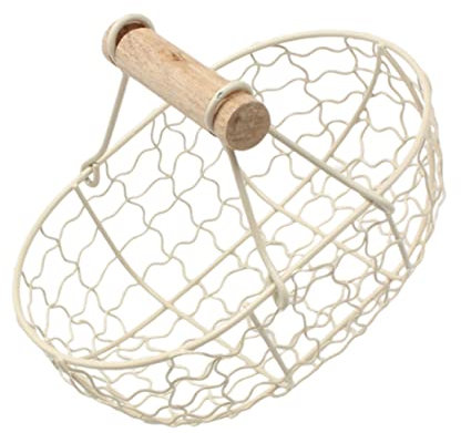 Korb Im Retro-stil Vintage-drahtkorb Dekorativer Aufbewahrungskorb Obstbehälter Heimküchengeschirr Beige