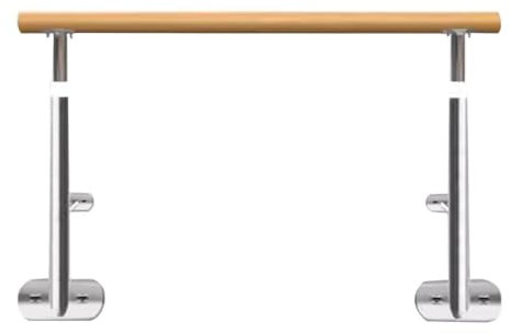 HamoM Ballettstange Robuste Feste Ballettstange aus Edelstahl mit Holzgriff, Druckstange für die Beine von Erwachsenen und Kindern (Color : Wall Installation, Size : 1.5M/5FT)
