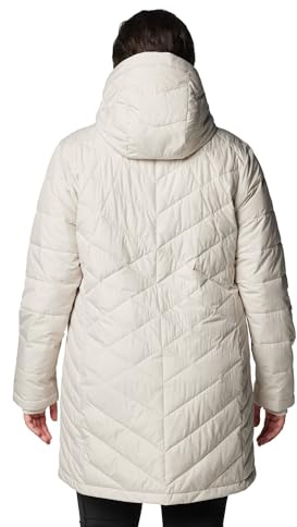 Columbia Womens Heavenly Long Hooded Puffer Jacket, Dark Stone, X-Large