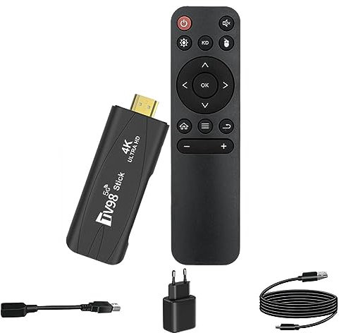 BEEOFICEPENG TV98 TV Stick 4K 60Fps Set-Top Box 2G+16G Android12.1 2.4G 5G WiFi Android Facile installazione (spina UE)