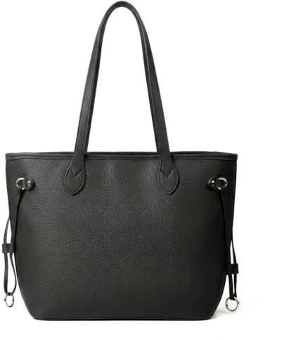 AOSSTA Womens Tote Bags For School Large City Bag Design Roomy Shoulder Bag for Work Shopping Travel (Black)