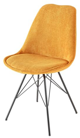 Stuhl SCANDINAVIA MEISTERSTÜCK - 86cm - gelb - Cord Metall-Beine