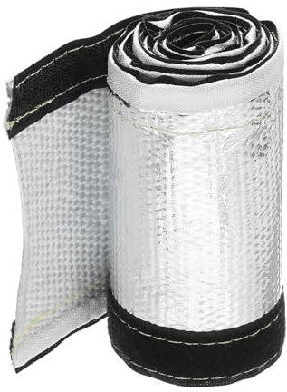 sourcing map Gaine de chaleur aluminisée de 1,5 mm ID x 1 m en aluminium métallique en fibre de verre pour conduites de carburant, câbles, câblage électrique