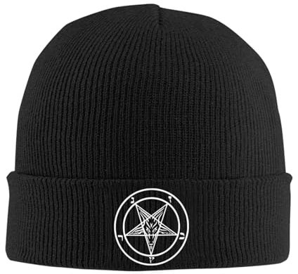 Strickmütze Ziege Von Mendes Pentagramm Satan Satanischer Baphomet Beanie Mütze Bequeme Wintermütze Atmungsaktive Cuffed Hats Für Alle Jahreszeiten Fischen Camping