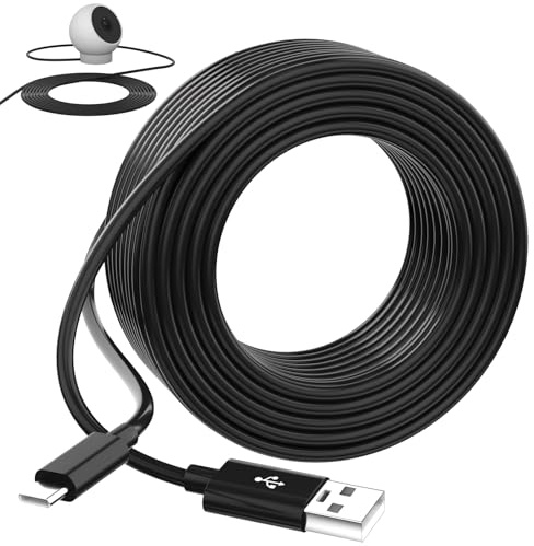 AIAUXAI USB C Cable 10M,Extra Long Power Extension Cord for Mi Smart Camera | Fit for Xiaomi Camera C301 C400 C500 2K/Blink Mini/Ring Pan-Tilt/eufy/CCTV Security Cameras USB to USB C Charging Cord