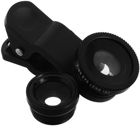 LRXIYODE Handykamera Objektiv Satz 3-in-1 mit Fisheye- Weitwinkel und Makroobjektiv Kunststoff für Smartphones