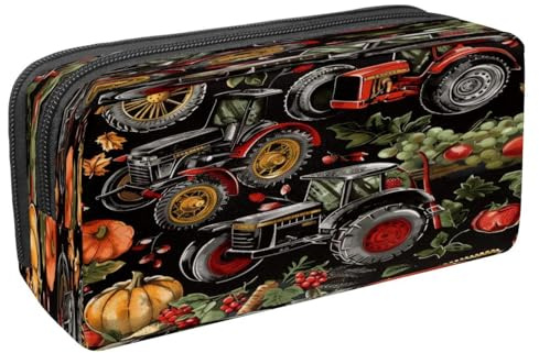 VAPOKF Federmäppchen, Federmäppchen, Schüler-Schreibwaren-Tasche mit Reißverschluss, für Jungen und Mädchen, Schul- und Bürobedarf, Ernte von Gemüse und Traktoren, multi, 2.3x8.2x3.9in/6x21x10cm