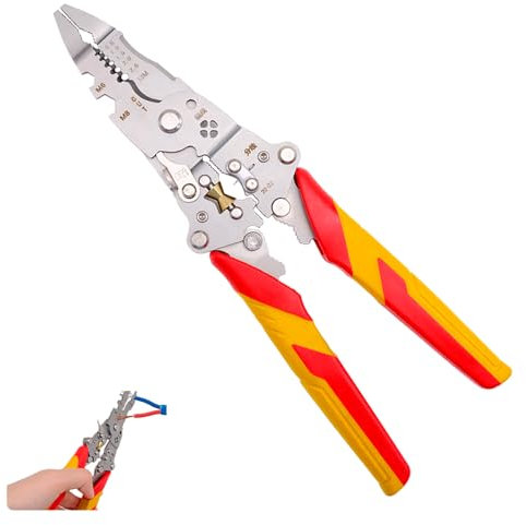 LTHERMELK 9 in 1 Multifunctional Wire Stripper Tool - Professional Electrician Pliers Set for Electrical Installation | Cable Stripping, Cutting, Crimping | Compatible with AWG 10-24 Wires