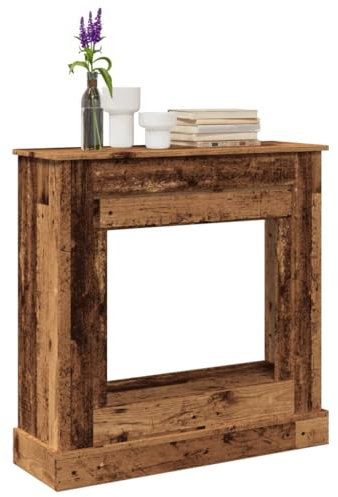 NQJIBUE Artikel Kaminumrandung Altholz 90x30x90cm Holzwerkstoff Kaminofen Zubehör