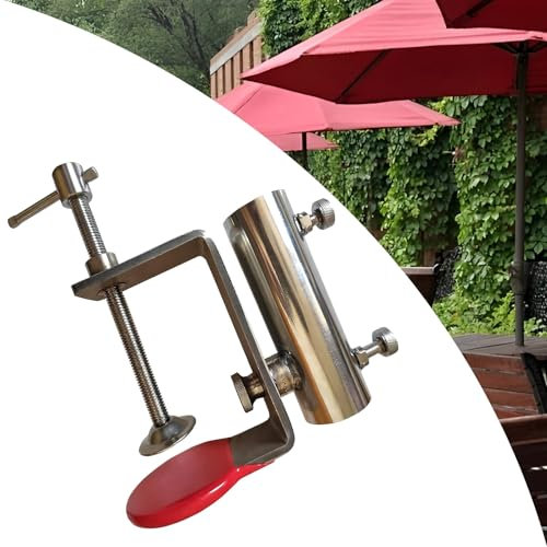 Outdoor Umbrella Holder - Heavy Duty Stainless Steel Umbrella Clamp - Outdoor Patio Umbrella Holder - Attaches to Post Railing, Benchescourtyard Balcony