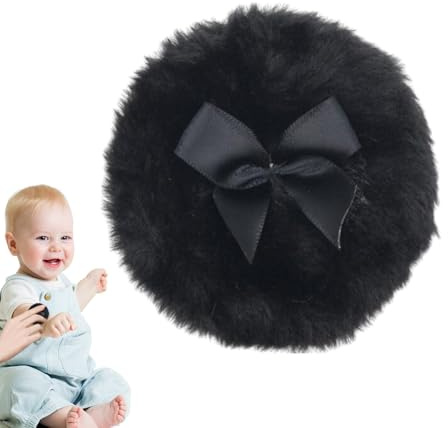 Fellpuder Huffle – rundes Gesicht Huffle mit Bandkörper Body Powder Applikator für Babys und Erwachsene, trockenes Make-up-Werkzeug zum Auftragen von Puder