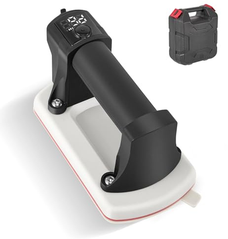 Akku Vakuum Saugheber, Fliesenheber Elektrischer Vakuum Saugheber, Elektrische Glassauger mit Automatischer Nachsaugung & LCD-Display, Elektrischer Vakuum-Saugnapf für Fliesen, Glas, Marmor