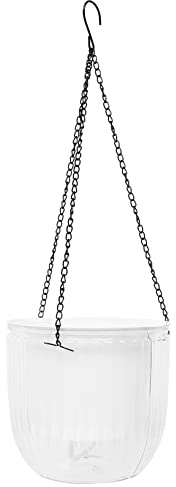 iplusmile Pot Suspendu Auto Arrosage Durable Résine Grand Aux Chocs et UV Jardinière Suspendue Transparente pour Plantes Dintérieur et Balcon