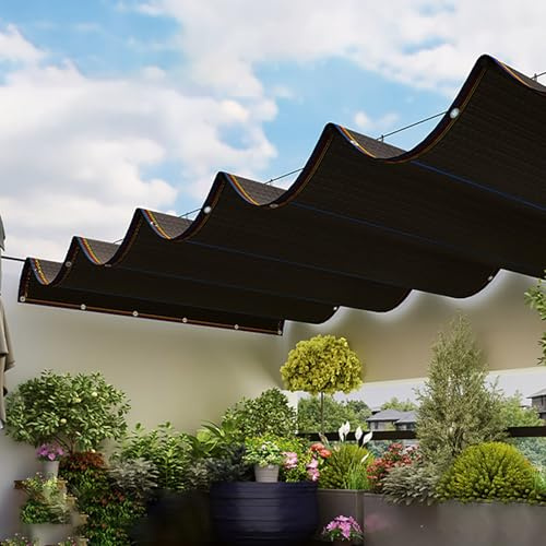 Gartennetz Sonnenschutz Sichtschutz mit Ösen Sukkulenten Schatten 2,0 x 15,0 m Schwarz UV-Blocker für Pflanzen & Außenbereich