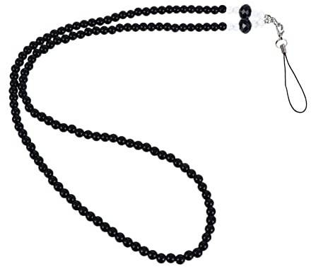 ULTECHNOVO 3 pièces Lanières de Téléphone Pratiques Cristal Noir Antidérapantes et Portables pour Porte-clés et Badges Adaptées Bureau et Voyage