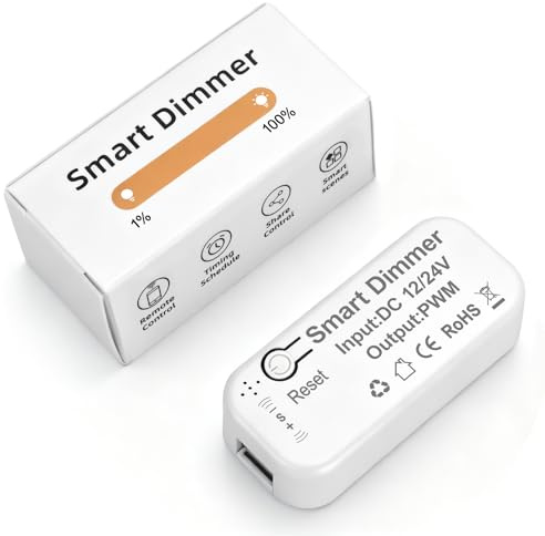 Tuya WiFi Smart dimmer for the LED Cabinet light driver, Kompatibel mit Smart Life/alexa, für LED Treiber Netzteil 24v/12V, LED Trafo 24v/12V, Transformator 24v/12V, Input: DC12/24V/Output: PWM