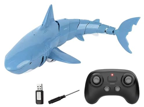 Jouets de Requin Télécommandés, Jouet de Bain en Bateau Télécommandé de Requin À Haute Simulation, Jouets Aquatiques d'été pour Filles Et Garçons Âgés De 6 Ans Et Plus