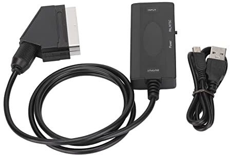 NBVGHPSRW Convertidor de Interfaz Multimedia HD a SCART, Adaptador AV Full HD 1080P con conmutación NTSC/PAL, Cable HDMI a SCART Plug and Play para Monitor HDTV, proyector, DVD y