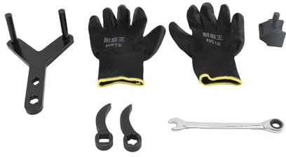 Yechiry Control Arm Tool Kit, High Strength Material Suspension Strut Spreader Tool Pry Bar Wrench Adapter Lower Control Arm Prying with Wrench Gloves for Car Repair