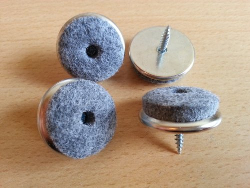 40 Stück Filz-Möbelgleiter aus Eisen Ø 30 mm mit Schraube, Filzgleiter