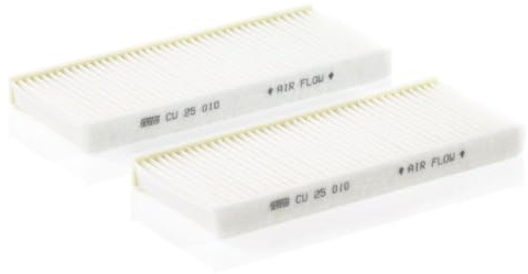 MANN-FILTER, CU 25 010-2 Innenraumfilter | Für PKW, Staub- und Pollenfiltration, Verbesserte Luftqualität, Schutz der Innenraumluft, Echte OE-Technologie