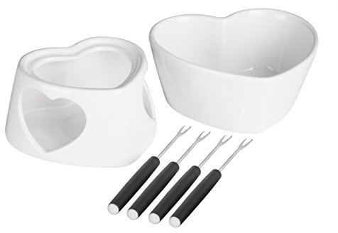 Premier Housewares Venus Fondue Set - Dolomite - White, Set of 6